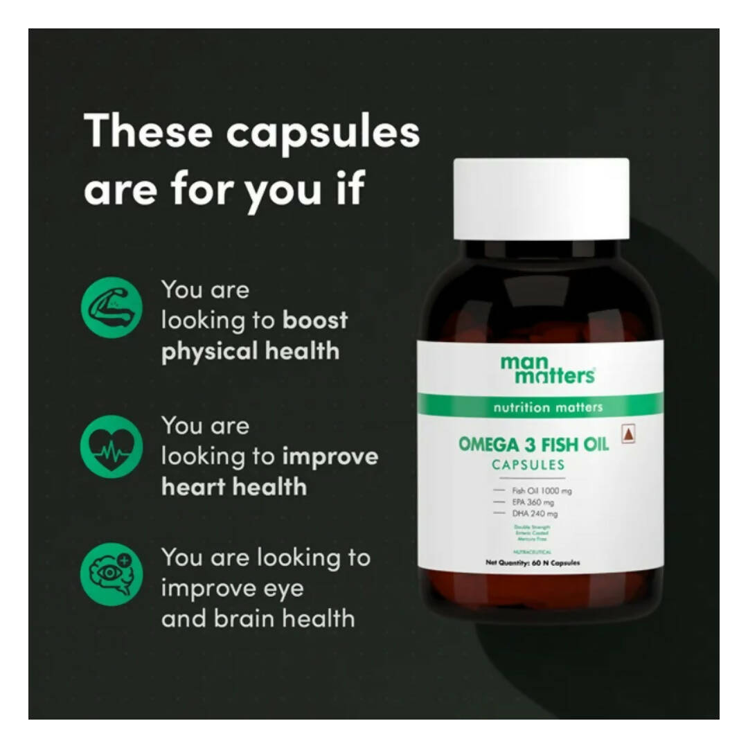 Man Matters Double Strength Omega 3 Fish Oil Softgel Capsules - Grab2buy