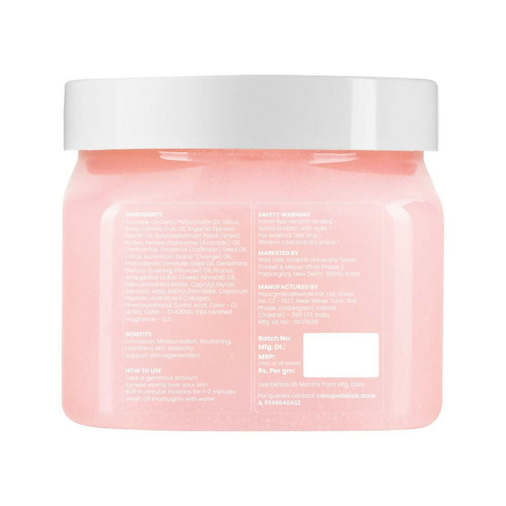 Wild Oak Moroccan Rose Shea Butter Sugar Scrub with Vegan Collagen & Peptides For Tan Removal & Smooth Skin  Grab2Buy Wild Oak Grab2Buy