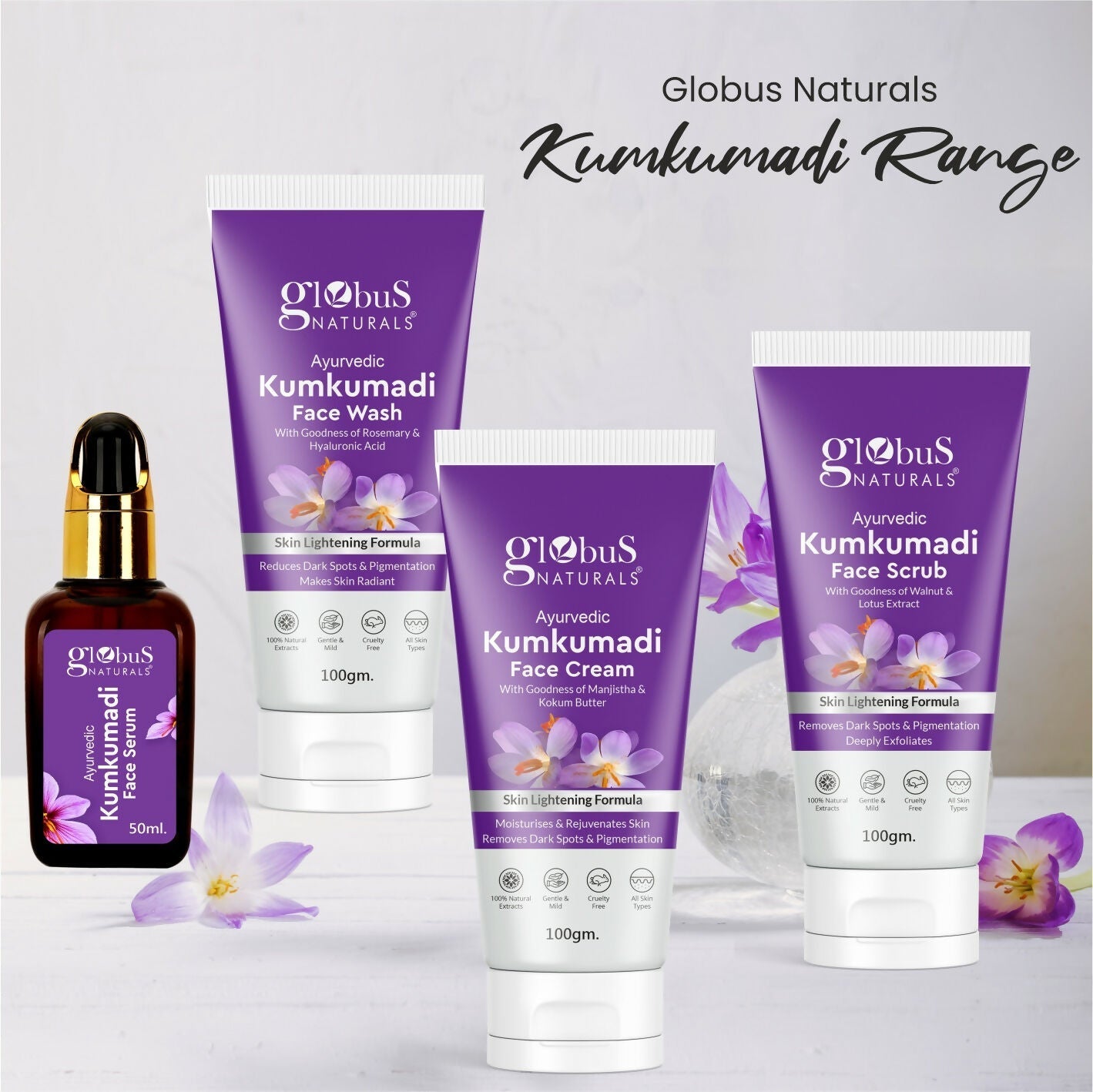 Globus Naturals Ayurvedic Kumkumadi Skin Lightening Face Scrub | Swadesiicart