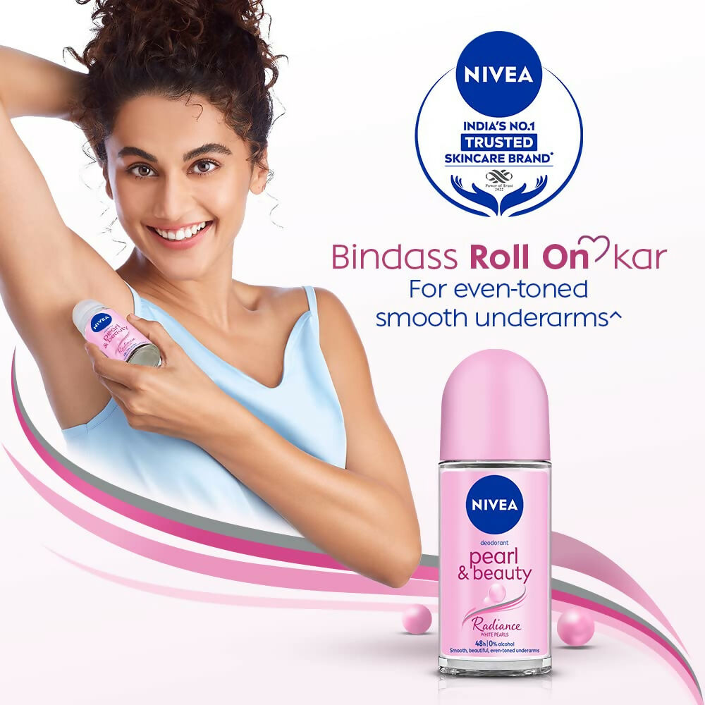 Nivea Deodorant Roll On Pearl & Beauty Radiance For Eventoned Smooth & Beautiful Underarms 