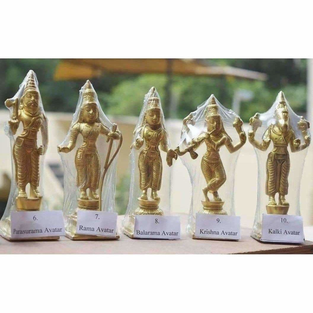 Dasavathara 10 Avathara's of Lord Vishnu-Brass Statue Set - Grab2buy
