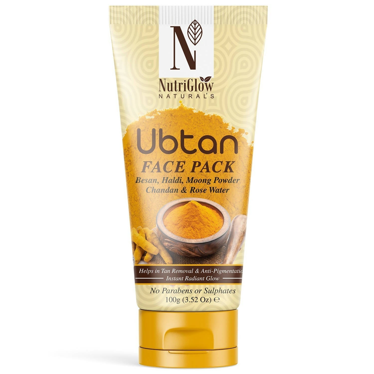 NutriGlow NATURAL'S Ubtan Face & Body Pack with Haldi & Chandan 