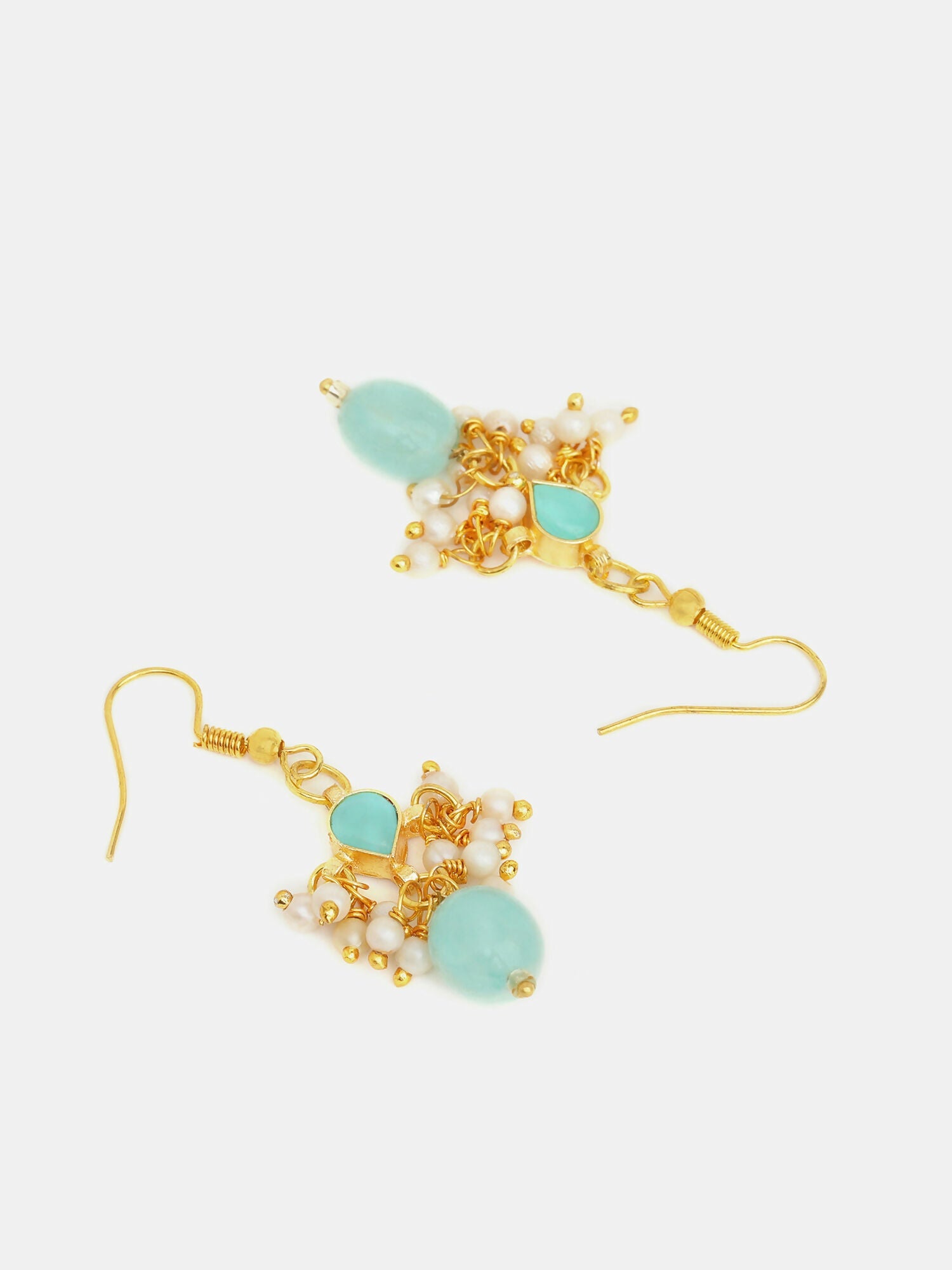 Ruby Raang Traditional Green Drop Maang Tikka And Earrings