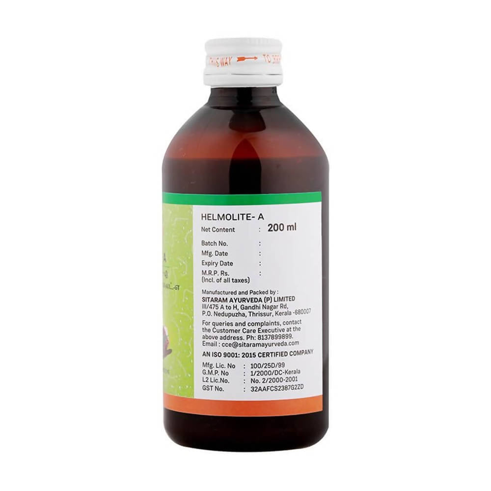 Sitaram Ayurveda Helmolite-A Syrup 