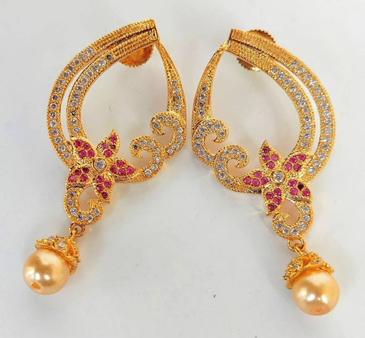 Pink CZ Designer Earrings - Grab2buy