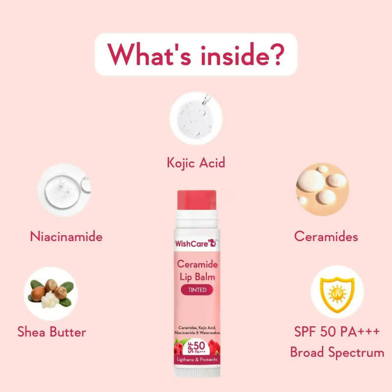Wishcare Ceramide Lip Balm with SPF50 PA+++ - Tinted - Grab2buy