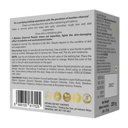 Wow Skin Science Activated Bamboo Charcoal Bathing Bar 