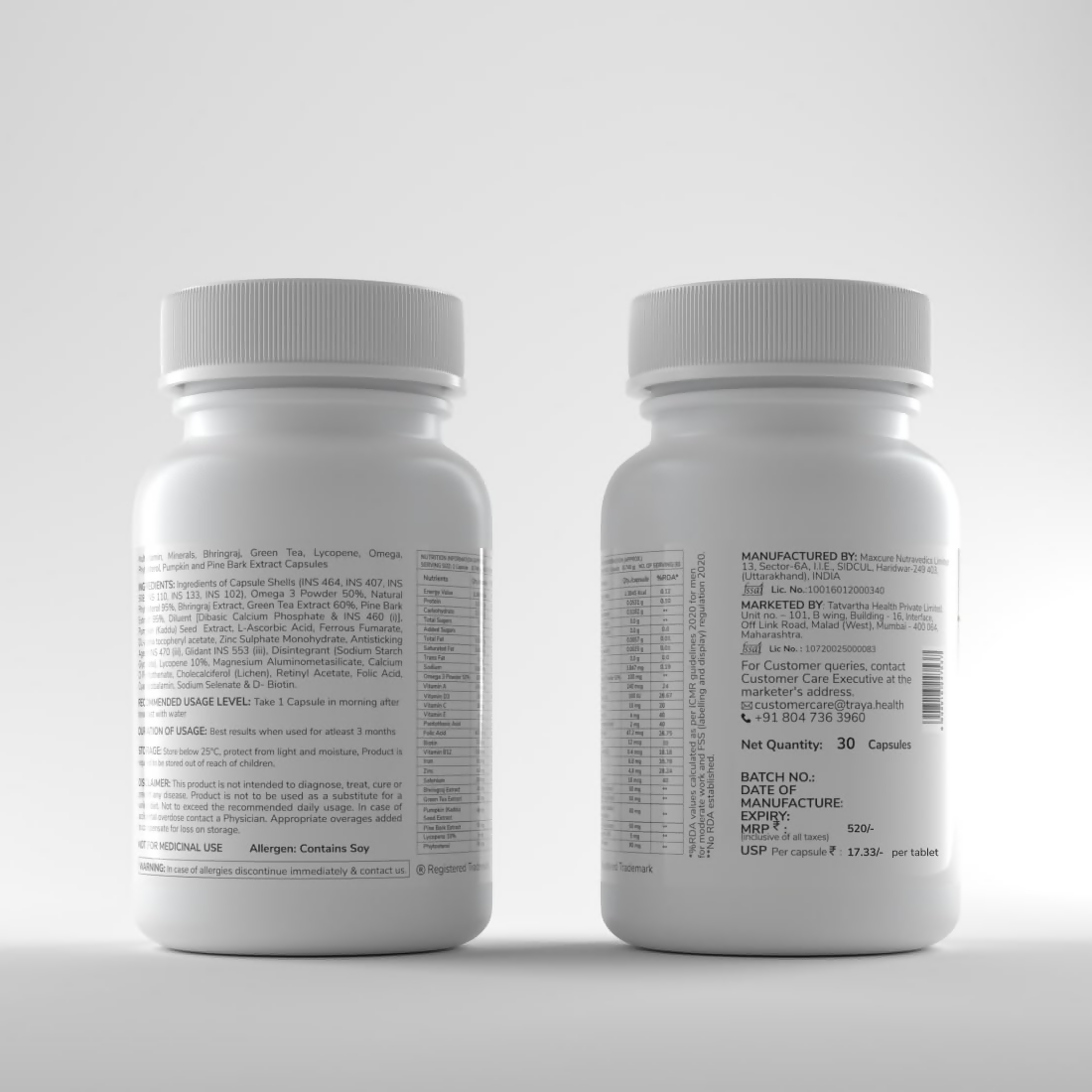 Traya Hair Vitamins with Biotin and Bhringraj Capsules  Grab2Buy Traya Grab2Buy