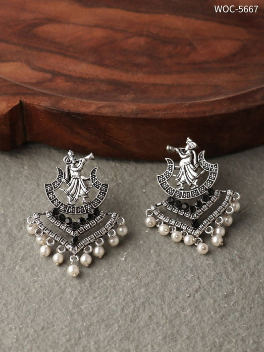Mominos Fashion Johar Kamal Silver Barrat Earrings