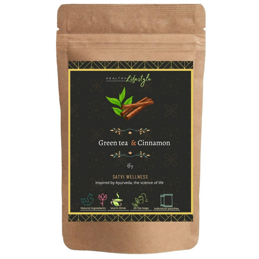Satvi Wellness Blend Of Green Tea And Cinnamon Tea Bags 