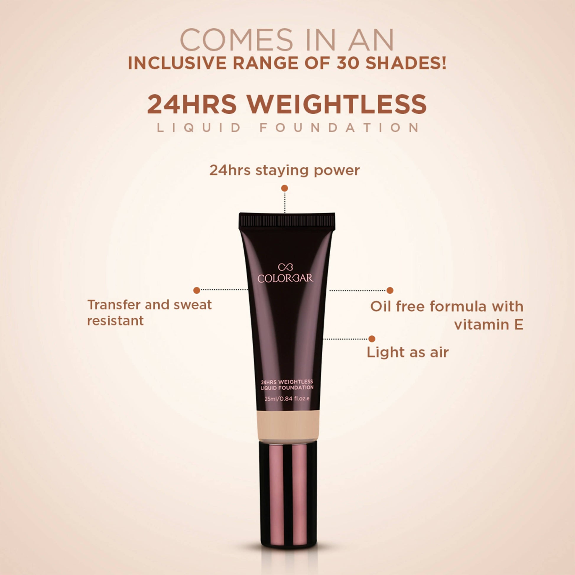 Colorbar 24Hrs Weightless Liquid Foundation Fw 3.3 