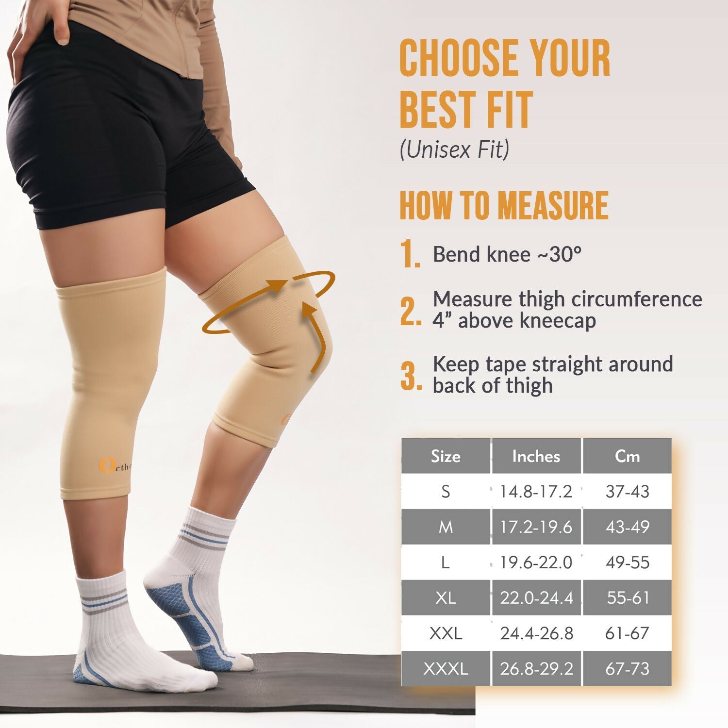 Orth-Rem Knee Cap Support For Men & Women (Pair) Knee Brace Pain Relief 