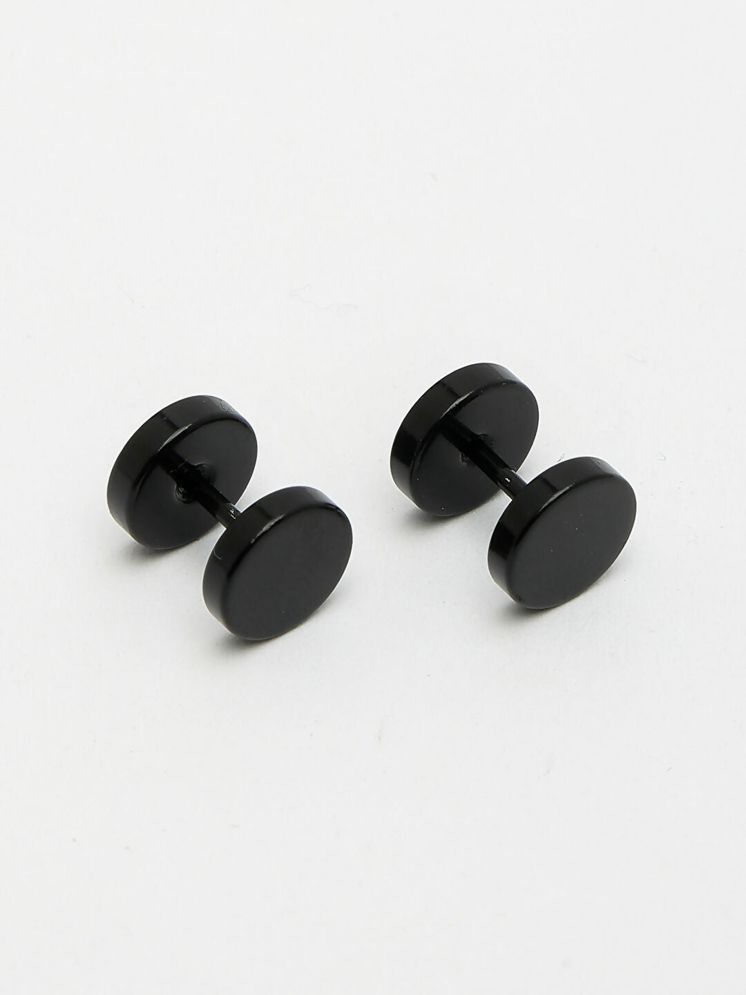 NVR Men's Black Rhodium-Plated Metal Studs Earring - Grab2buy