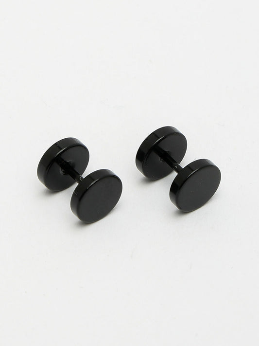 NVR Men's Black Rhodium-Plated Metal Studs Earring - Grab2buy