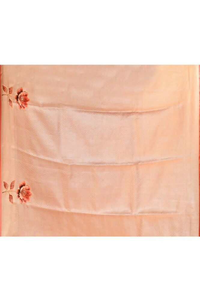 Joban Fashion Blue & Orange Saree Kataan Ikkat