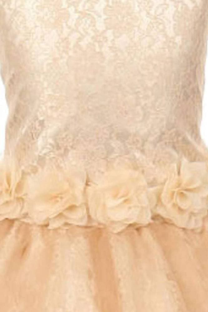 Asmaani Baby Girl's Gold Color Satin A-Line Frock (AS-DRESS_22132) - Grab2buy