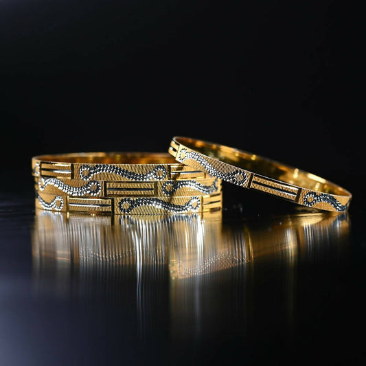 Afast Designer Fancy Party Bangle/ Kada Set, Gold, Metal, Pack Of 4 | Grab2Buy