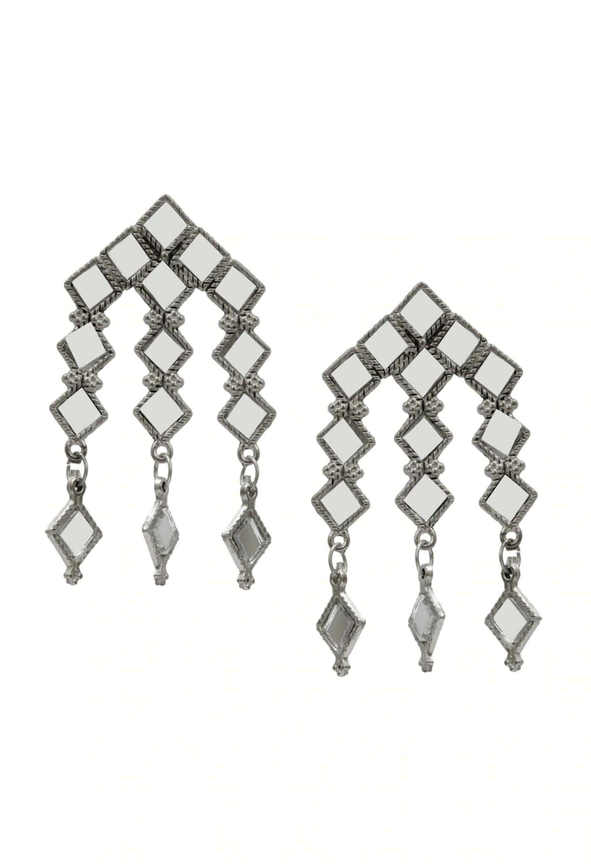 Mominos Fashion Johar Kamal Oxidised Silver-Plated Alloy Finish Mirror Choker For Women - Grab2buy