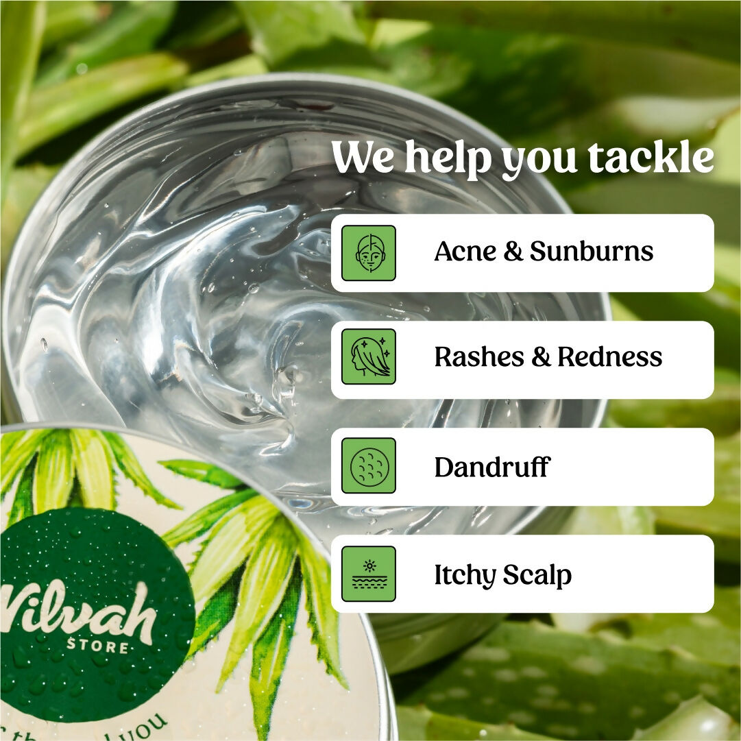 Vilvah Store Aloe Vera Gel (Multi-Purpose Skin & Hair Care)  Grab2Buy Vilvah Store Grab2Buy