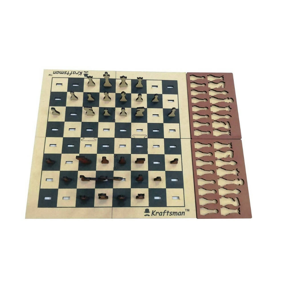 Kraftsman Wooden Portable Chess Board Game Set for Kids and Adults of All Age Groups  Grab2Buy Kraftsman Grab2Buy