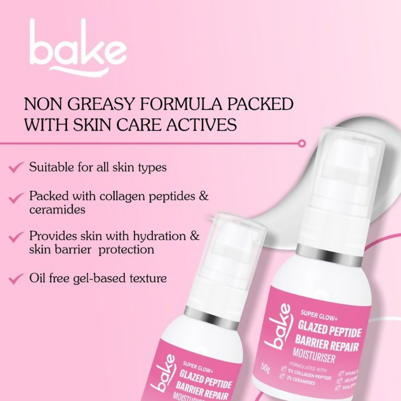 Bake Super Glow+ Glazed Peptide Barrier Repair Moisturizer  Grab2Buy Bake Grab2Buy