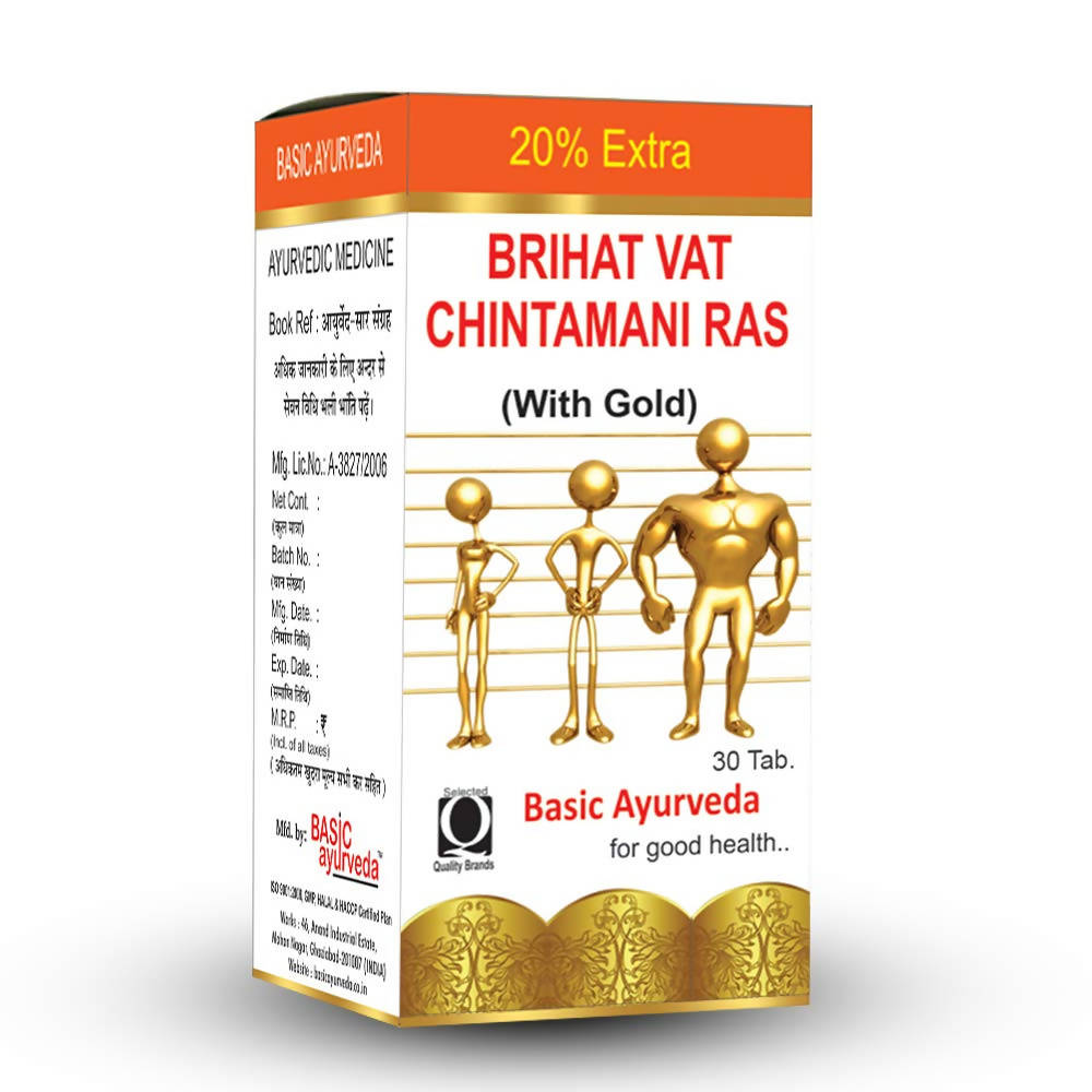 Basic Ayurveda Brihat Vat Chintamani Ras (With Gold) Tablets 