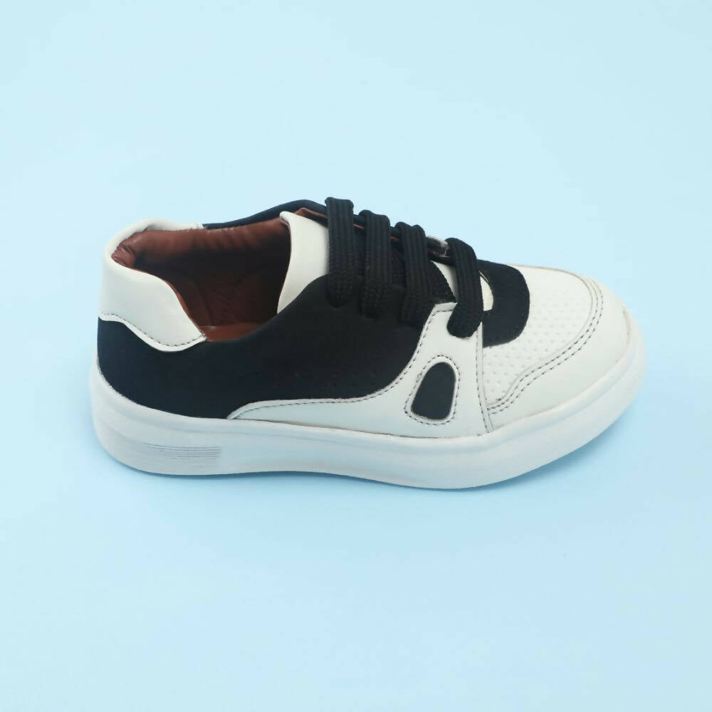 Tiny Bugs Boys Lace Up Casual Shoes - White & Black  Grab2Buy Tiny Bugs Grab2Buy