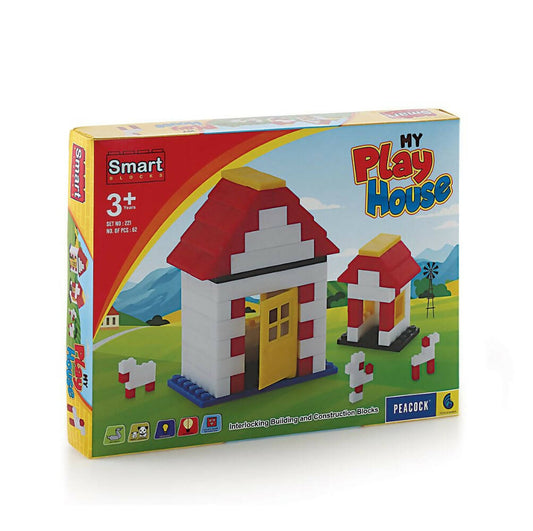 Peacock My Playhouse Learning & Educational Building Interlocking Blocks Set For Kids - Grab2buy