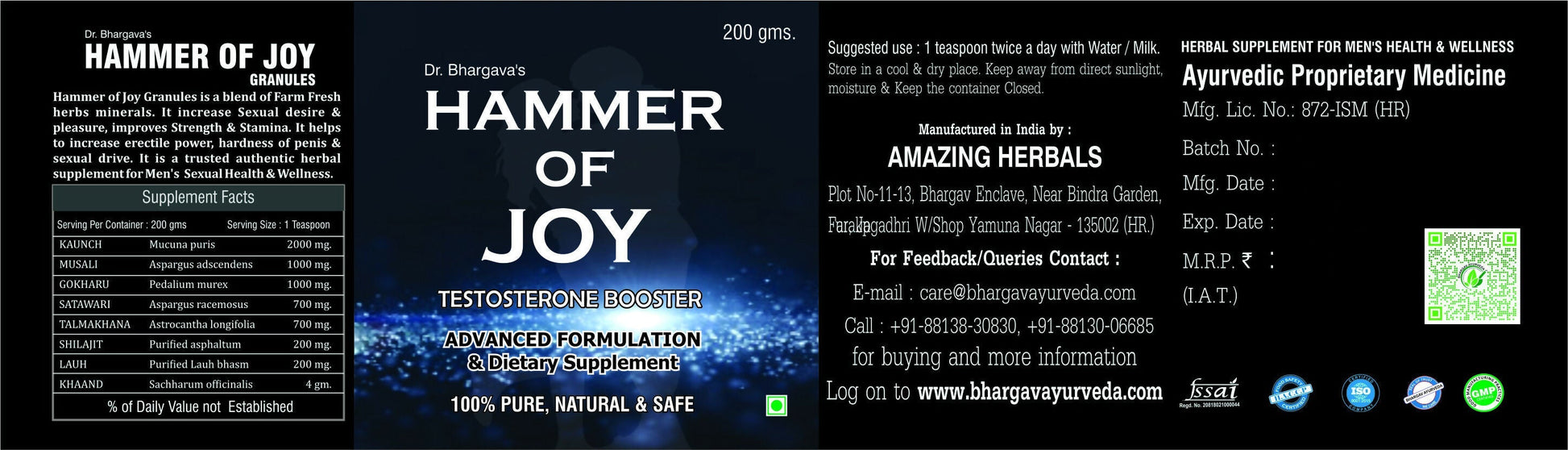 Dr.Bhargav's Hammer Of Joy Granules 