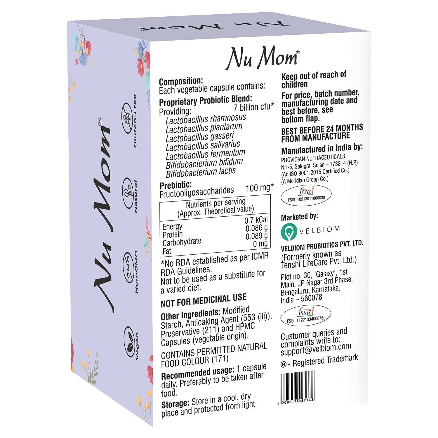 Velbiom Nu Mom Probiotic Health Capsules For Women - Grab2buy