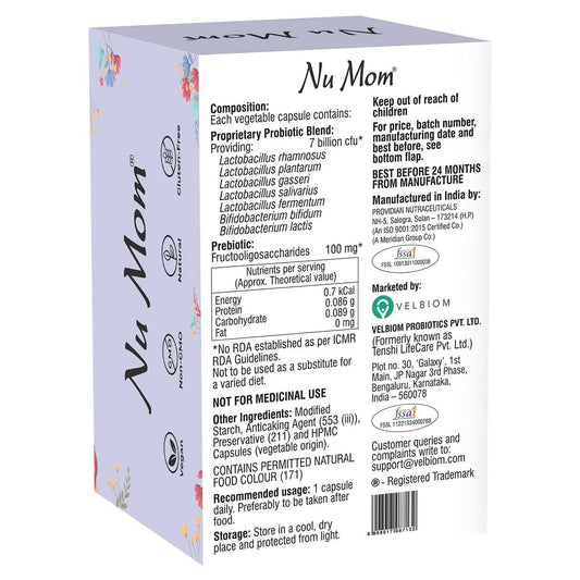Velbiom Nu Mom Probiotic Health Capsules For Women - Grab2buy