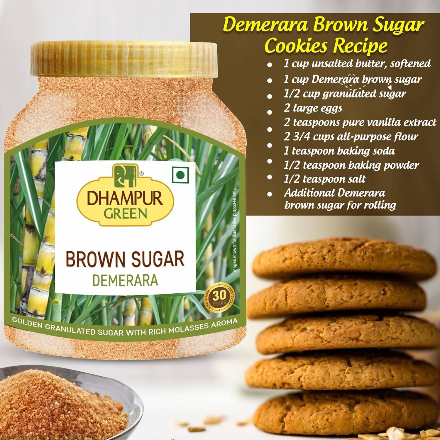 Dhampur Green Demerara Brown Sugar 