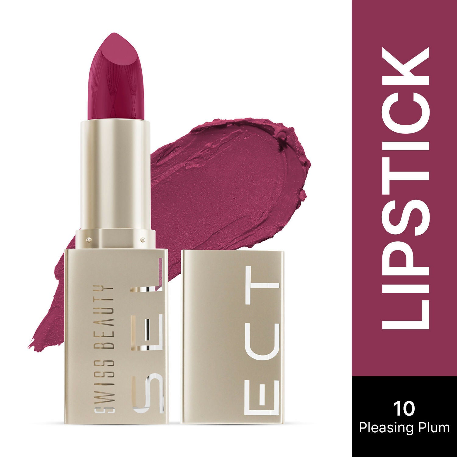 Swiss Beauty Select Creme Touch Hydrating Lipstick - 10 Pleasing Plum 