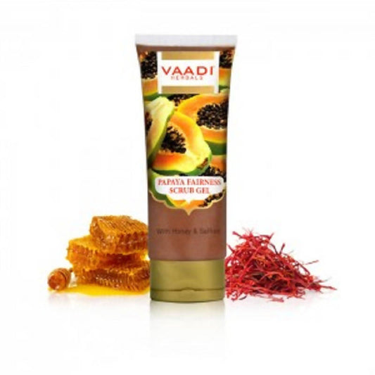 Vaadi Herbals Papaya Fairness Scrub Gel with Honey and Saffron - Limited Time Offer