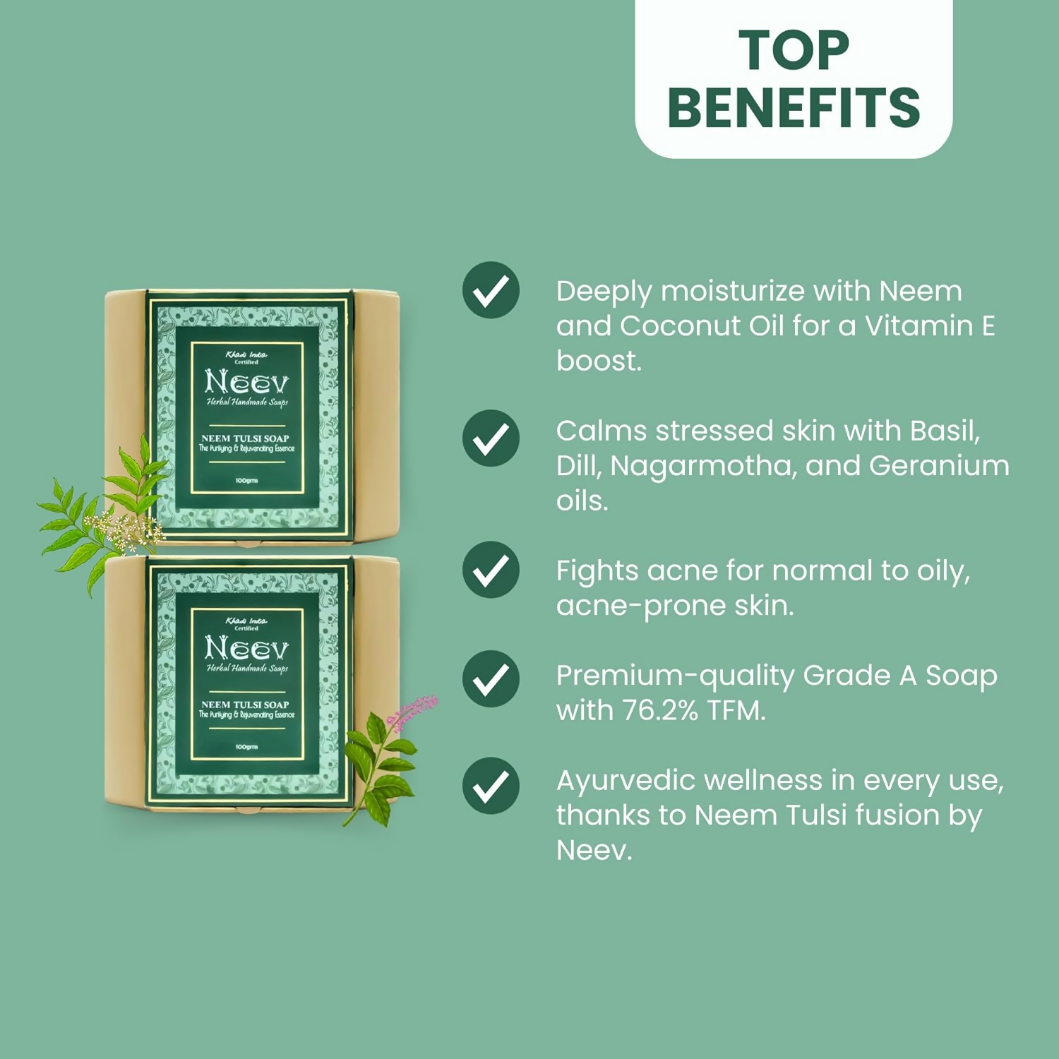 Neev Herbal Handmade Soap Neem Tulsi Handmade Soap