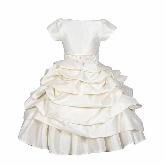 Asmaani Baby Girl's Off-white Colour Satin A-Line Maxi Full Length Dress (AS-DRESS_22116) - Grab2buy