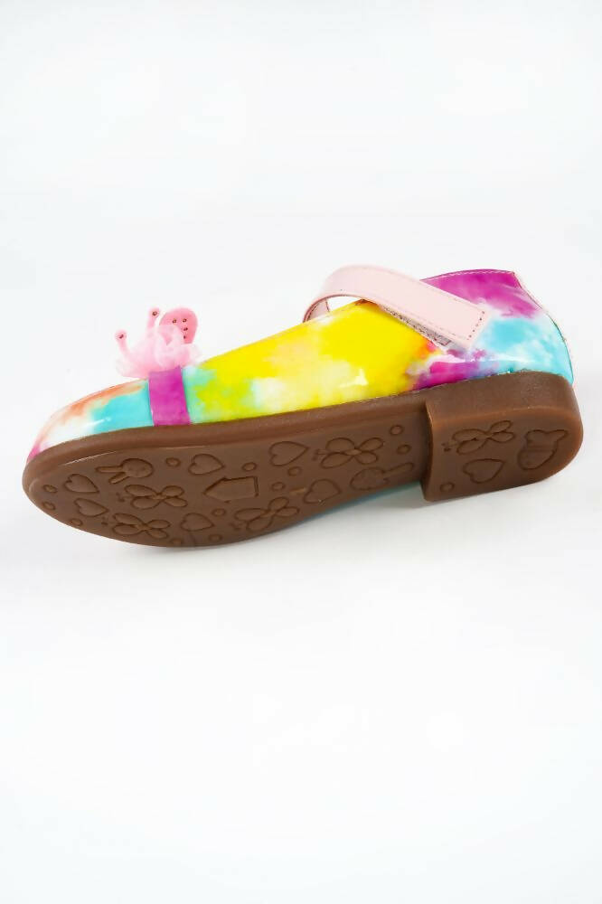 Tiny Bugs Girls Party Wear Velcro Ballerinas - Pink  Grab2Buy Tiny Bugs Grab2Buy