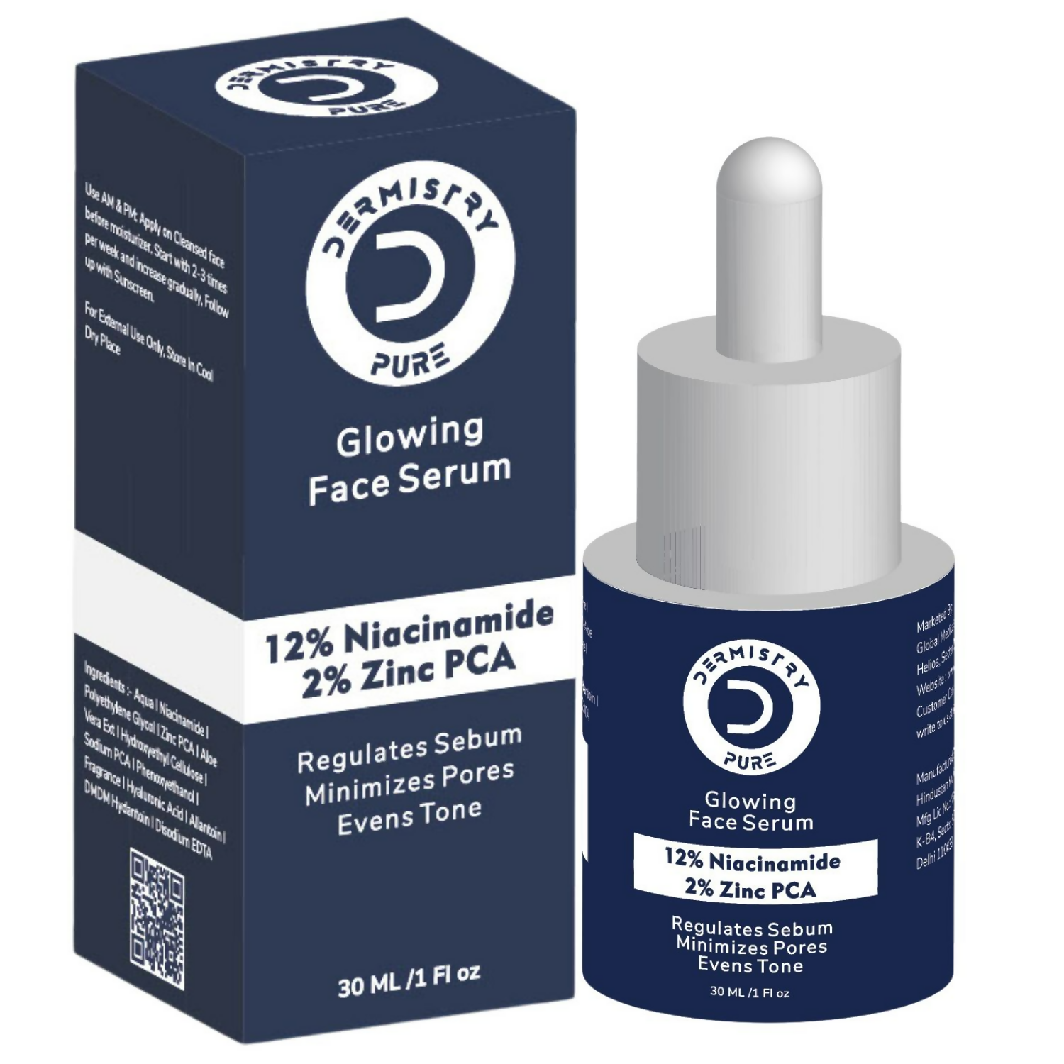 Dermistry 12% Niacinamide 2% Zinc Face Serum For Oil Blemish Control Minimize Pores & Even Skin Tone 