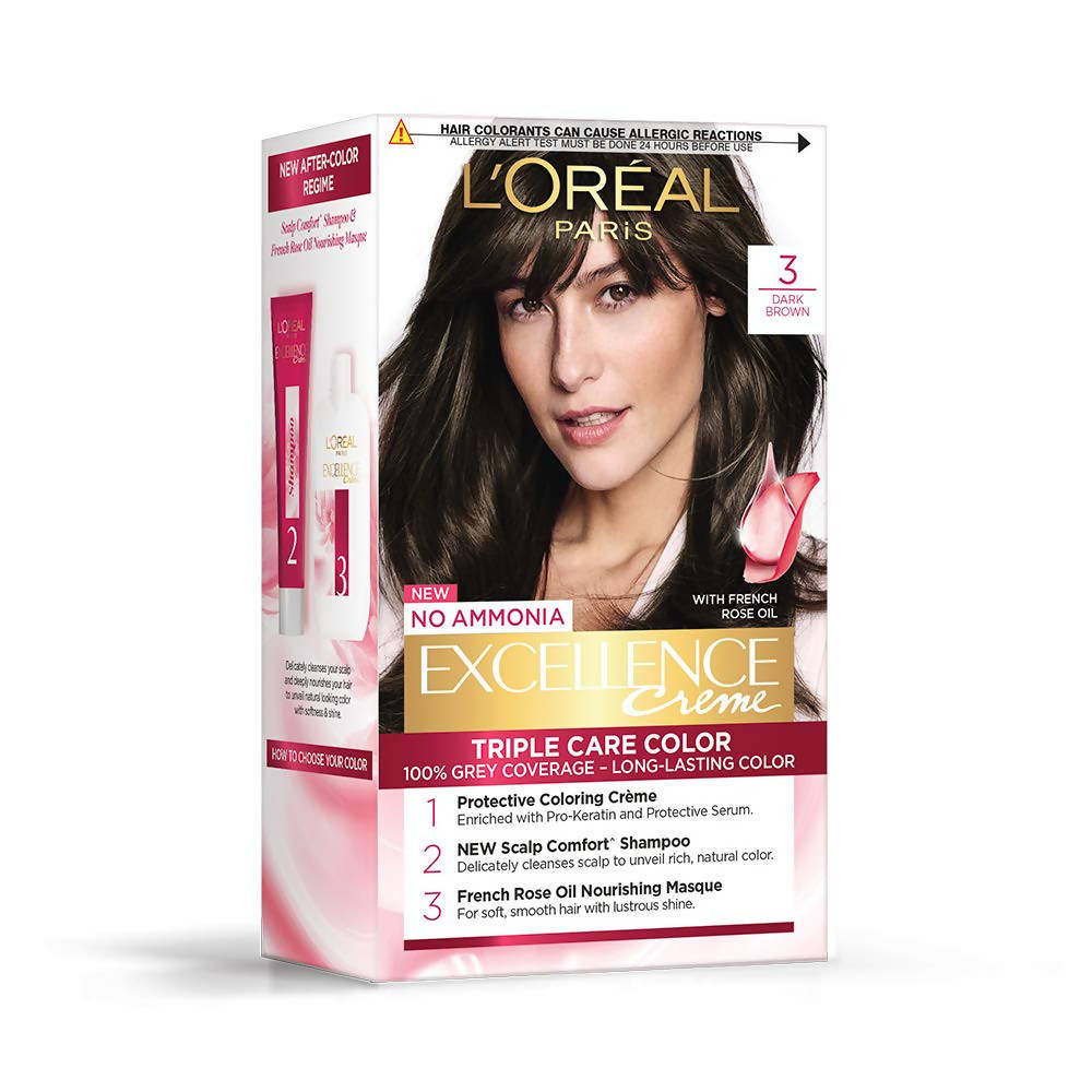 LOreal Paris Excellence Creme Hair Color - 3 Dark Brown | Grab2Buy