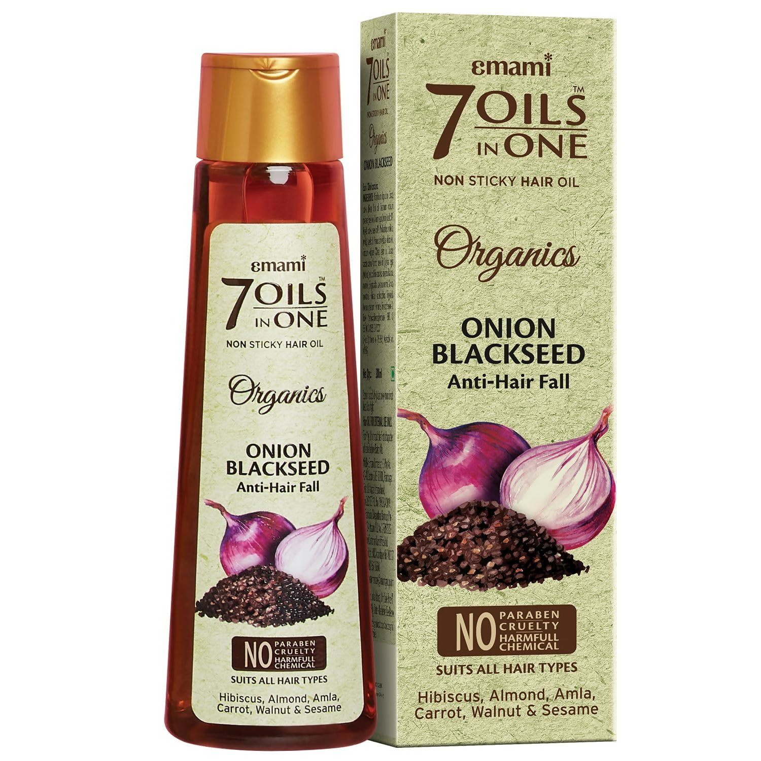 Emami 7 Oils In One Organics Onion Blackseed Hair Oil