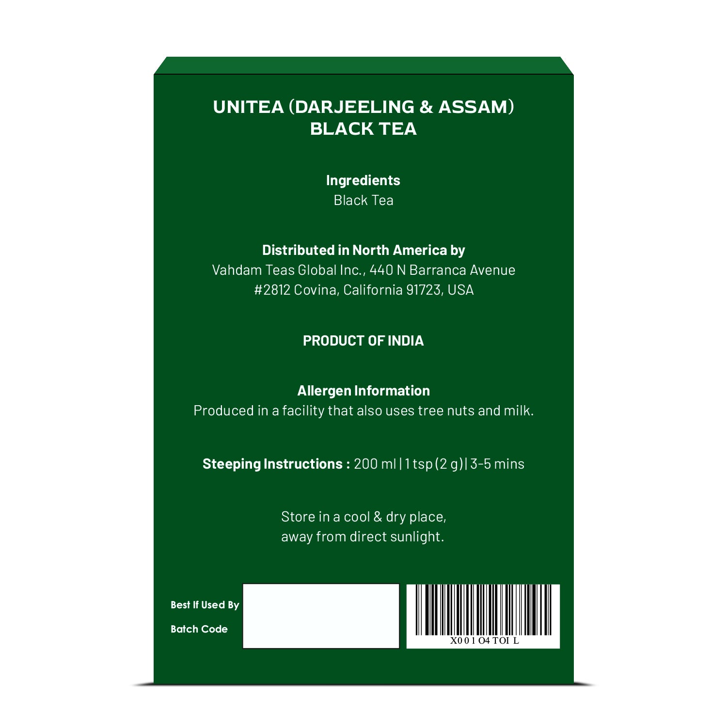 Unitea - Blend of Darjeeling & Assam Black Tea, 12 oz 