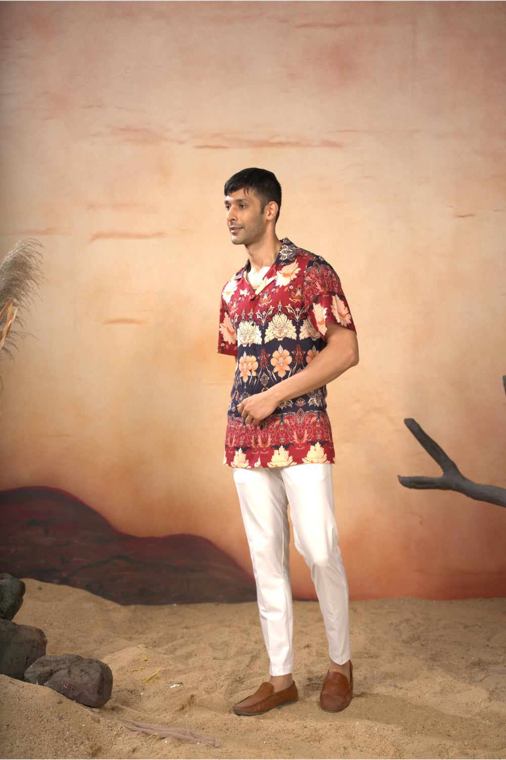 Blossom Print Cotton Shirt by Hilo Design