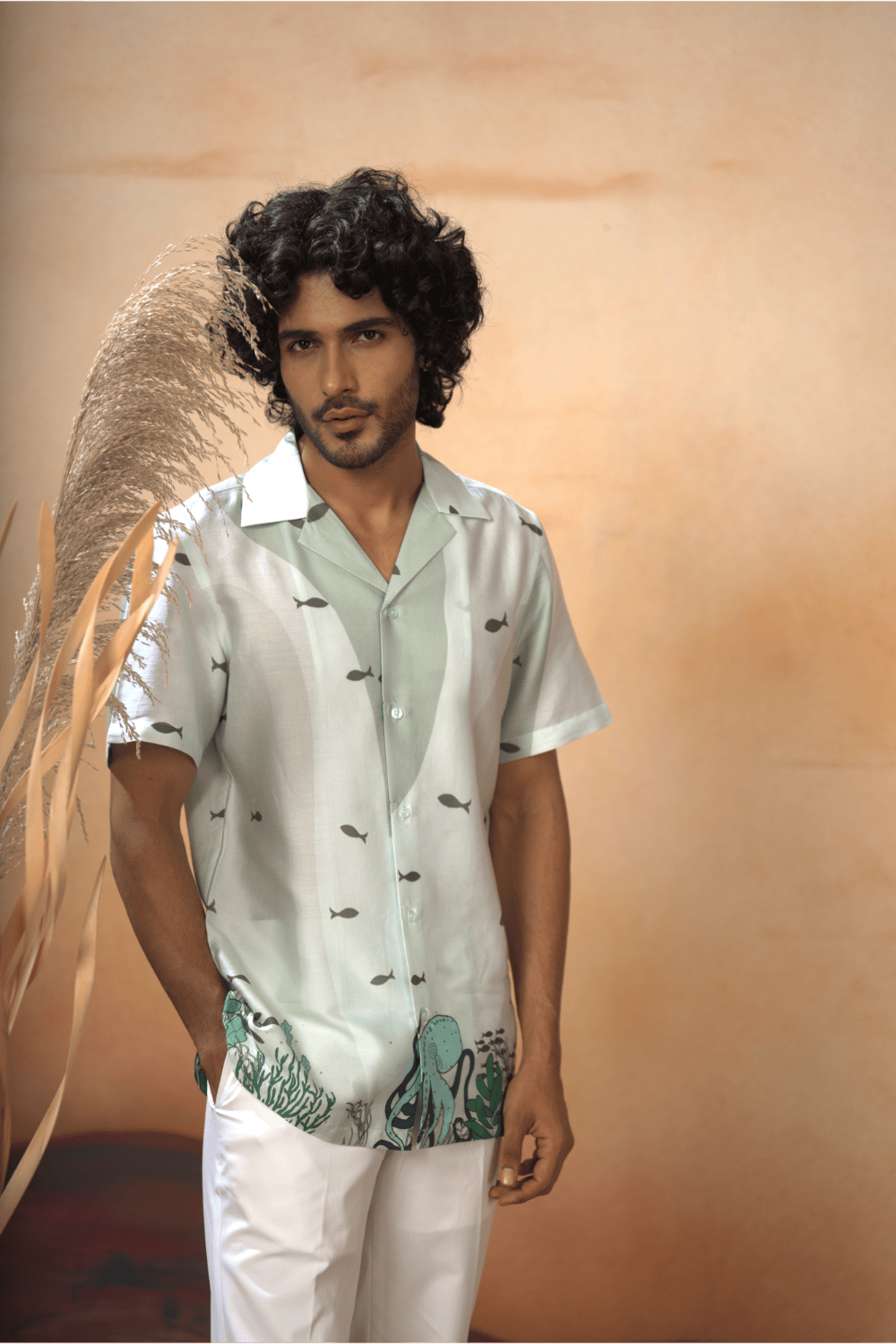 Seabed Serenity Cotton Satin Shirt by Hilo Design