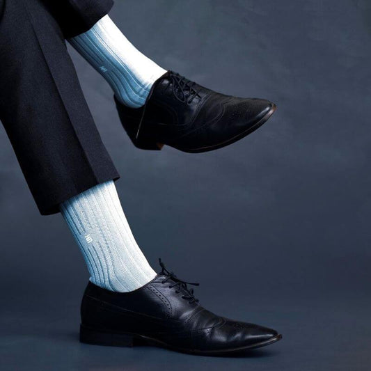 Socksoho Luxury Men Socks Crystal Blue