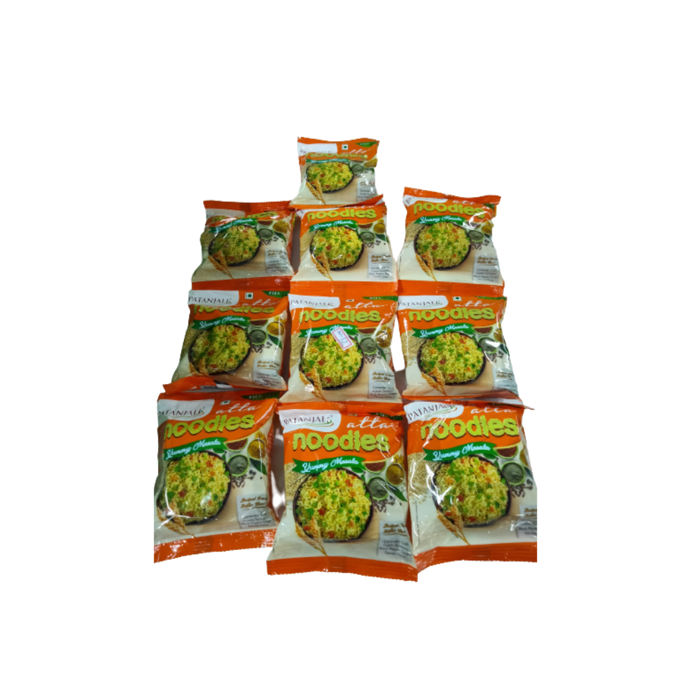 Patanjali Atta Noodles Yummy Masala (Pack of 10) 