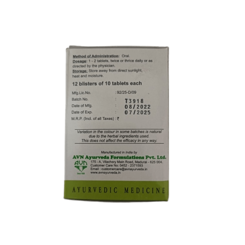 AVN Ayurveda Shaddharana DS Tablets 
