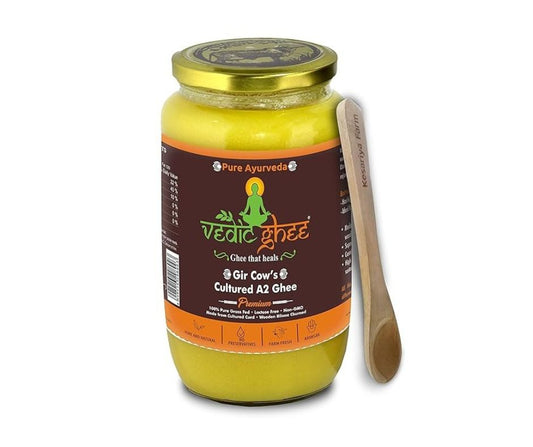 Vedic Ghee Premium A2 Gir Cow Cultured Ghee from Kesariya Farm Indian Gir Cow Ghee, Pure A2 Ghee, Natural & Healthy - Grab2buy