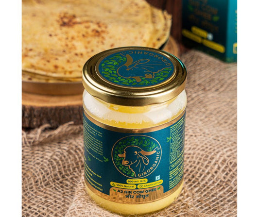 GirOrganic A2 Gir Cow Ghee - Pure A2 Gir Cow Ghee, Organic Grass Fed Ghee 