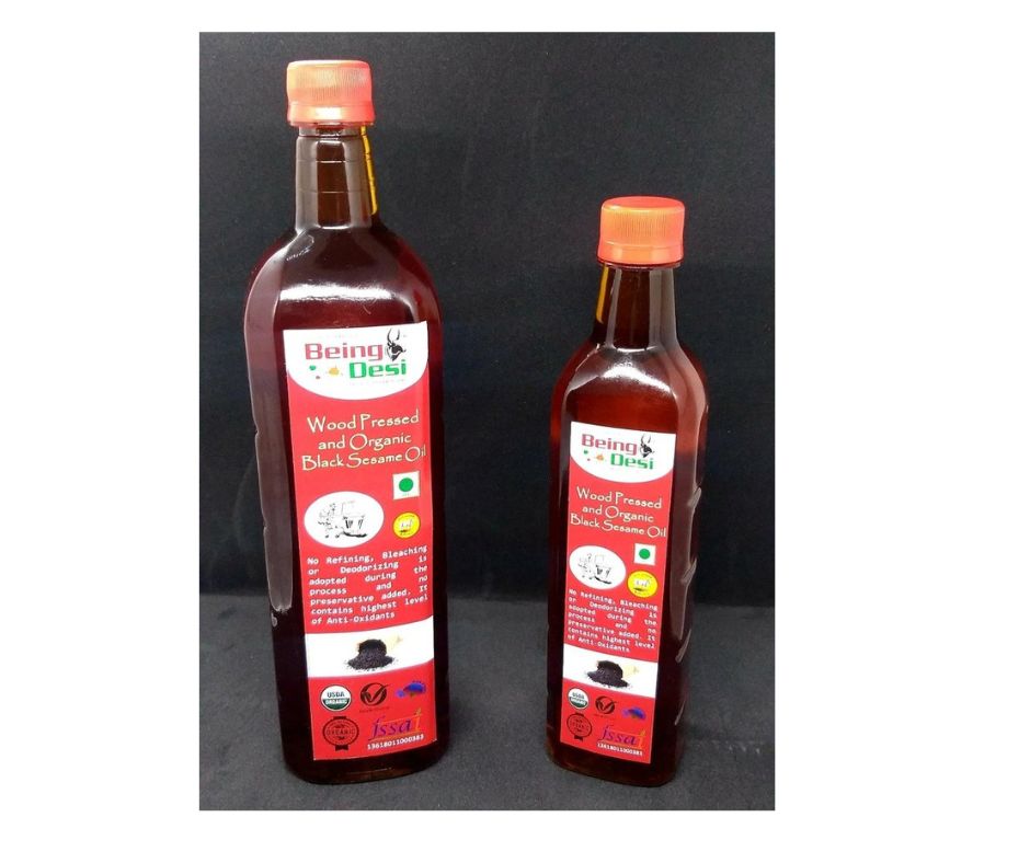 Being Desi Wood pressed Organic Black Sesame Oil 