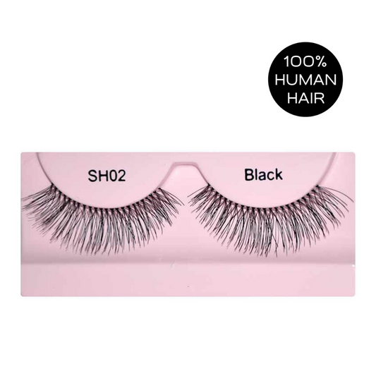 Glamgals Hollywood-U.S.A Stylish Black Soft Thick Reusable False Eye Lashes For Women - SH02
